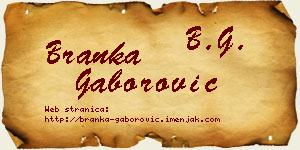 Branka Gaborović vizit kartica
